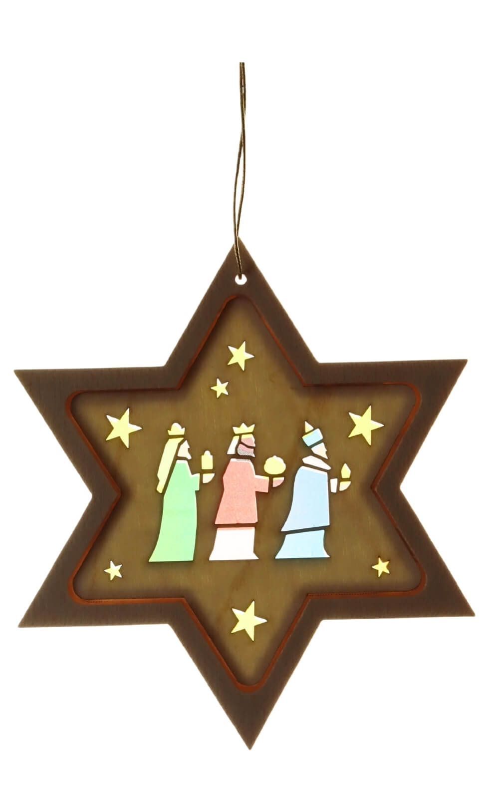 Christbaumschmuck Stern mit Diaphanbild Heilige 3 Könige von Richard Glässer_2