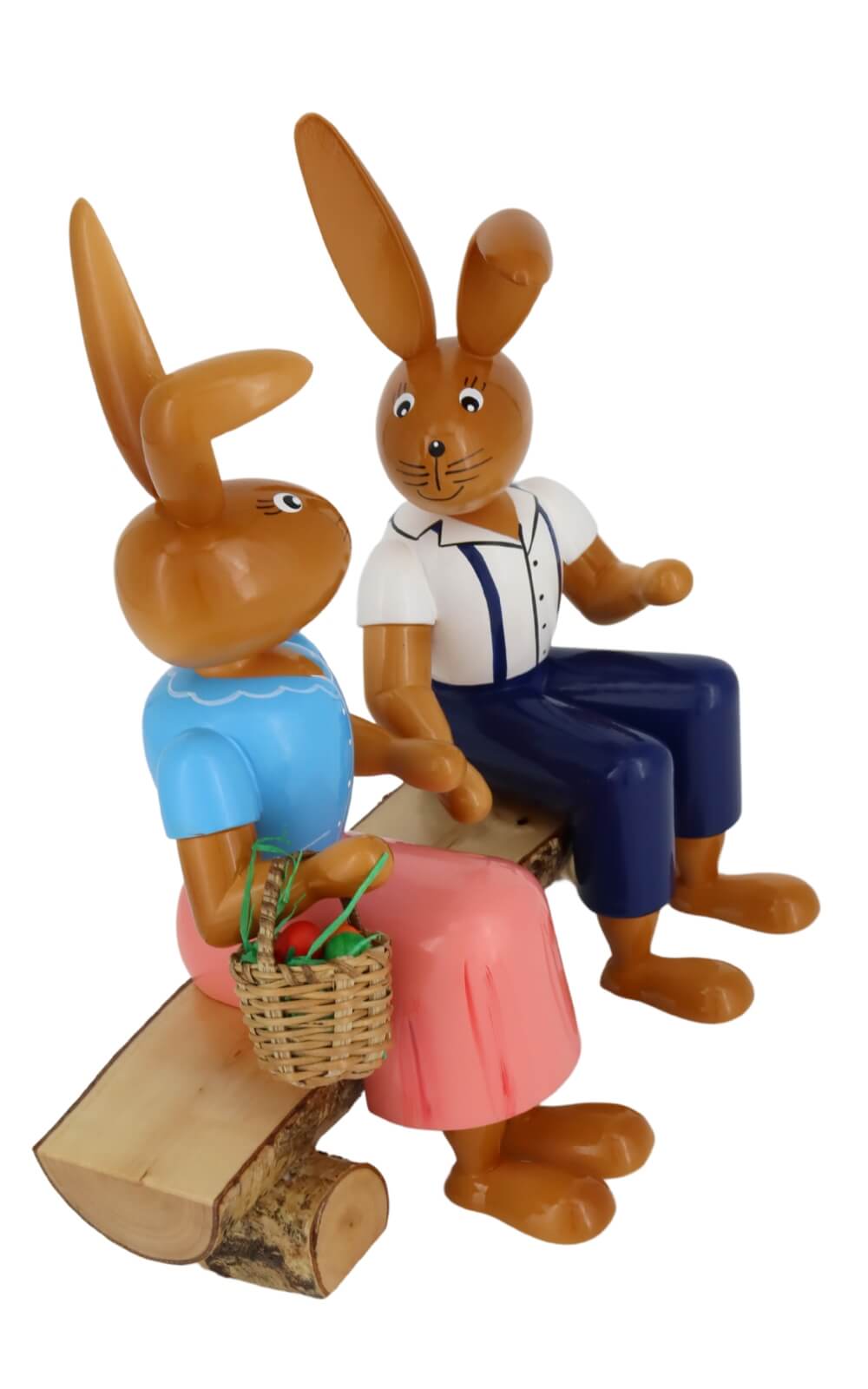 Osterhasenpaar auf Bank, 21 cm von Holzkunst Gahlenz_1