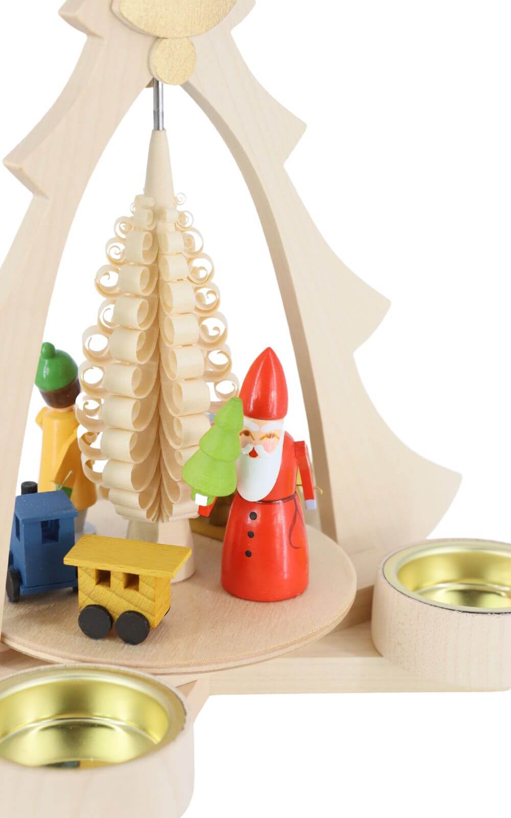 Weihnachtspyramide für Teelichte Bescherung, natur, 28 cm von Ralf Zenker_3