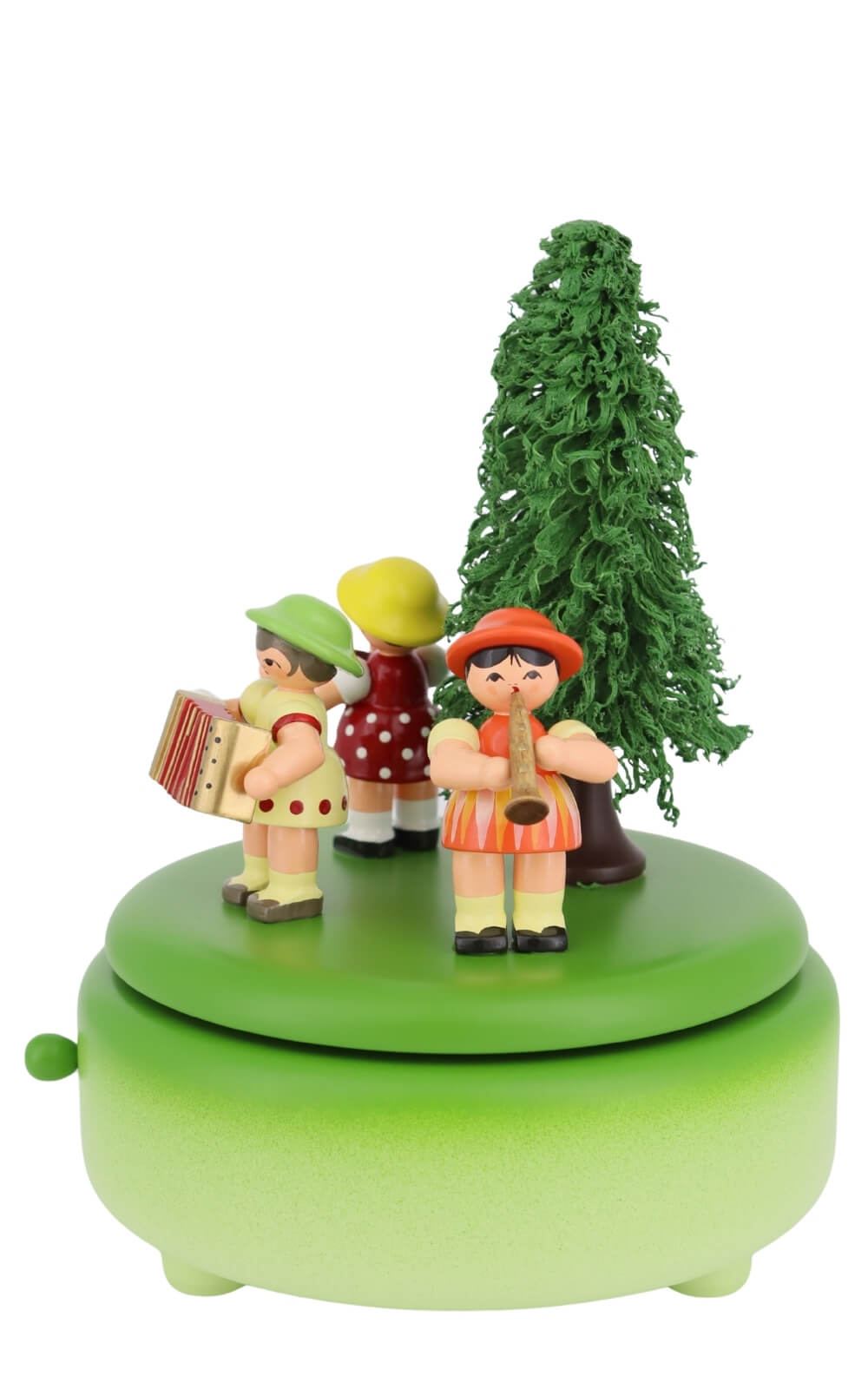 Spieluhr mit 3 Instrumentenkindern, grün von Figurenland Uhlig GmbH2