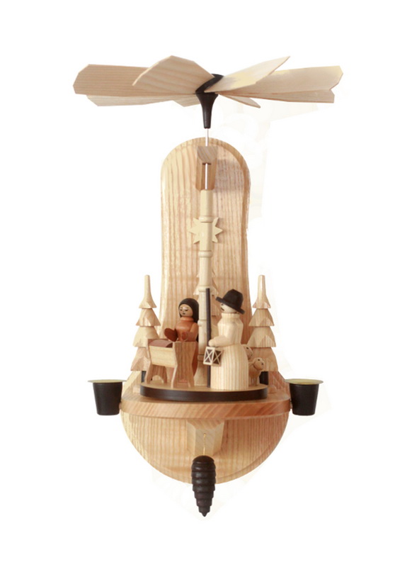 Weihnachtspyramide - Wandpyramide Christi Geburt, natur, 34 cm von Spielwarenmacher Günther