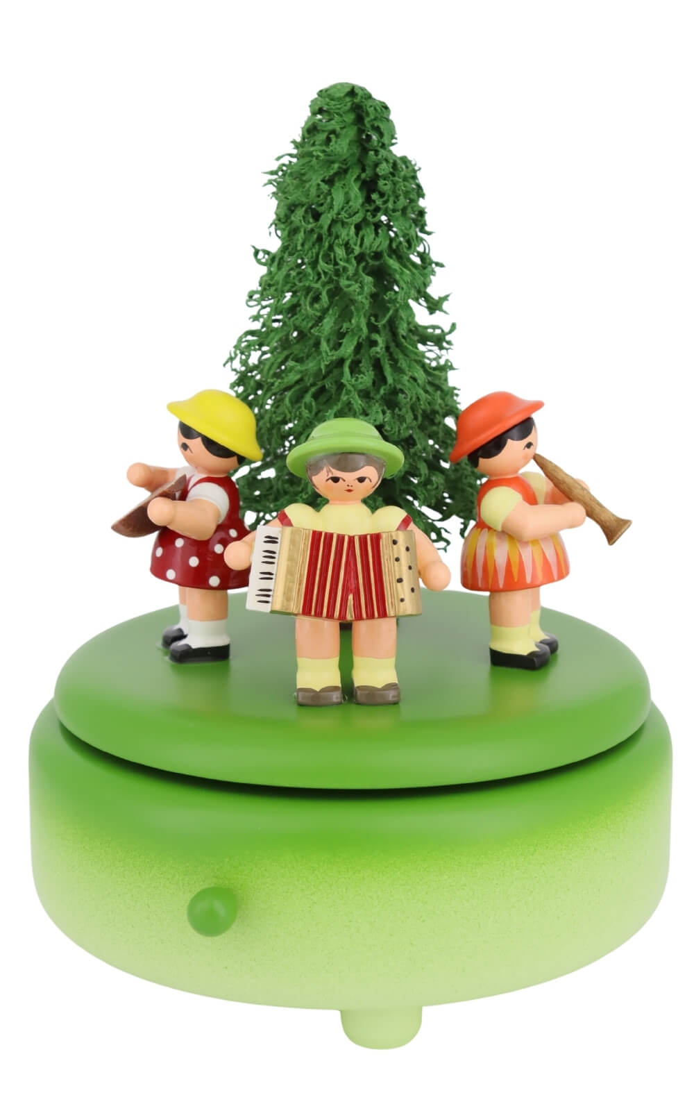 Spieluhr mit 3 Instrumentenkindern, grün von Figurenland Uhlig GmbH1