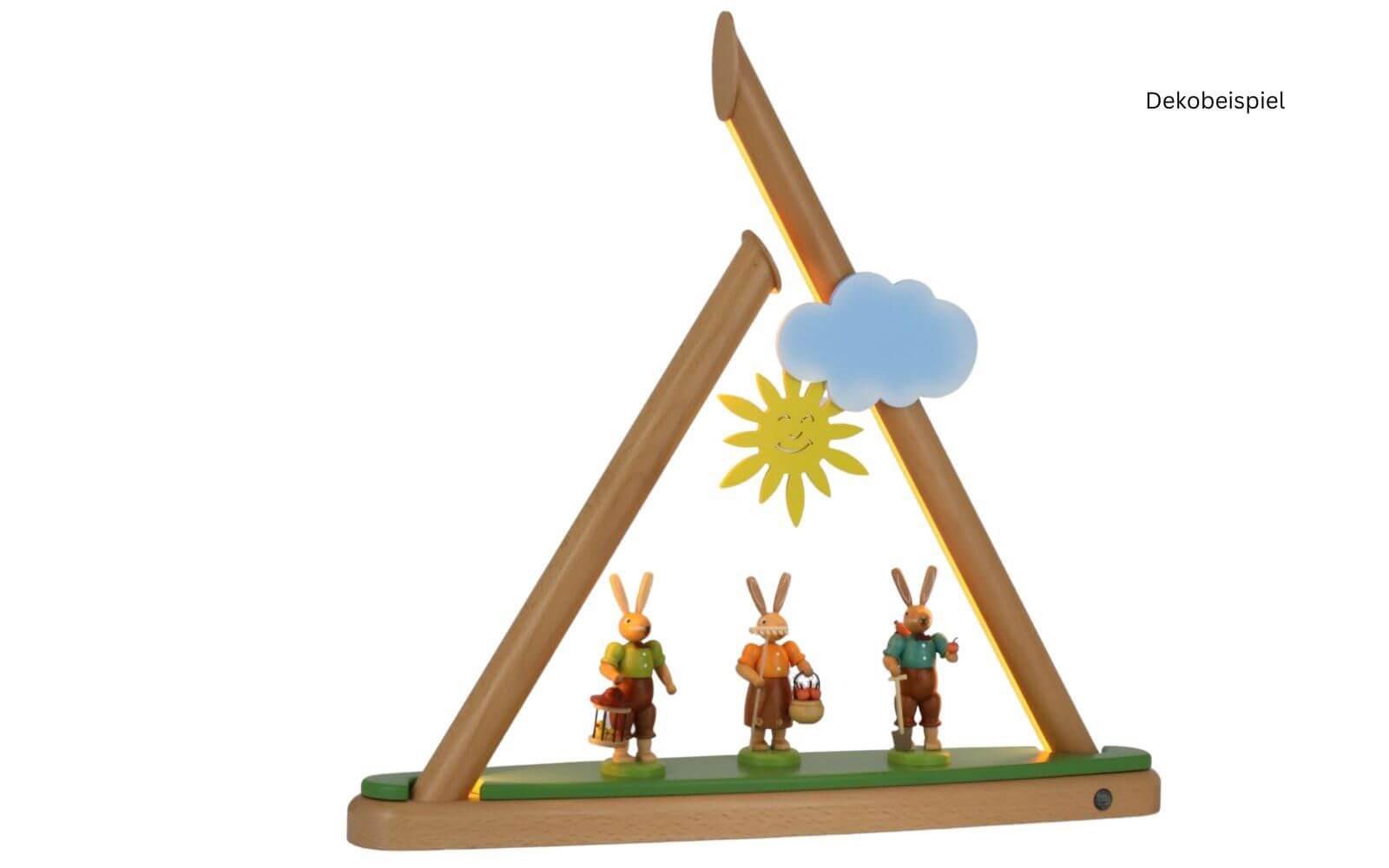Motivplattform Hasen, farbig für Moderne LED Lichterspitze, natur von Müller Kleinkunst_2