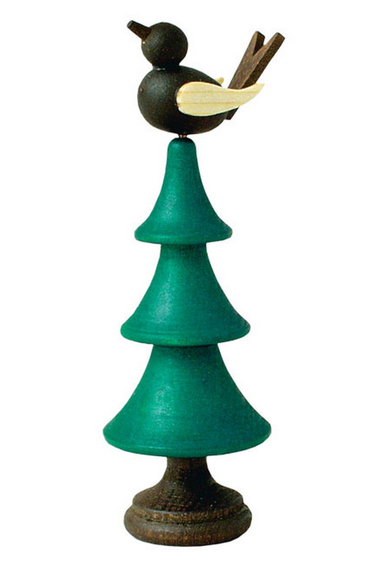 Zwitschervogel auf Baum, farbig von Robbi Weber