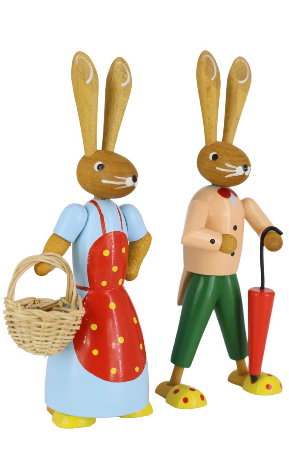 Osterhasenpaar mit Korb und Schirm, 12 cm von Volker Zenker_2