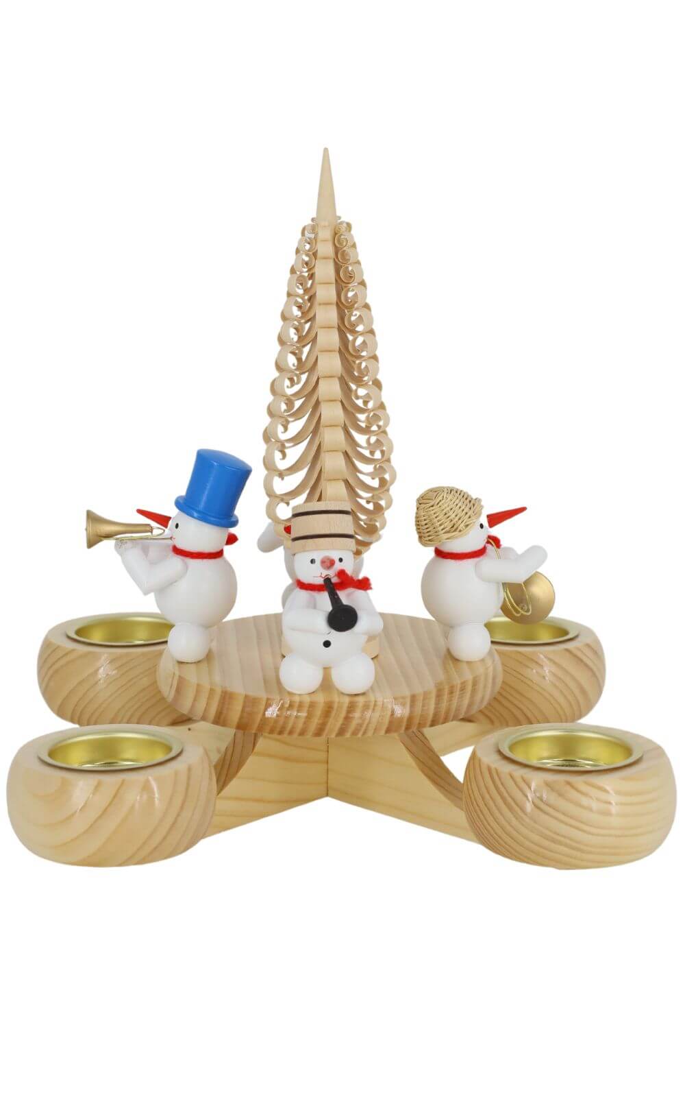 Adventsleuchter für Teelichte mit Schneemännern, 23 cm von Ralf Zenker_1