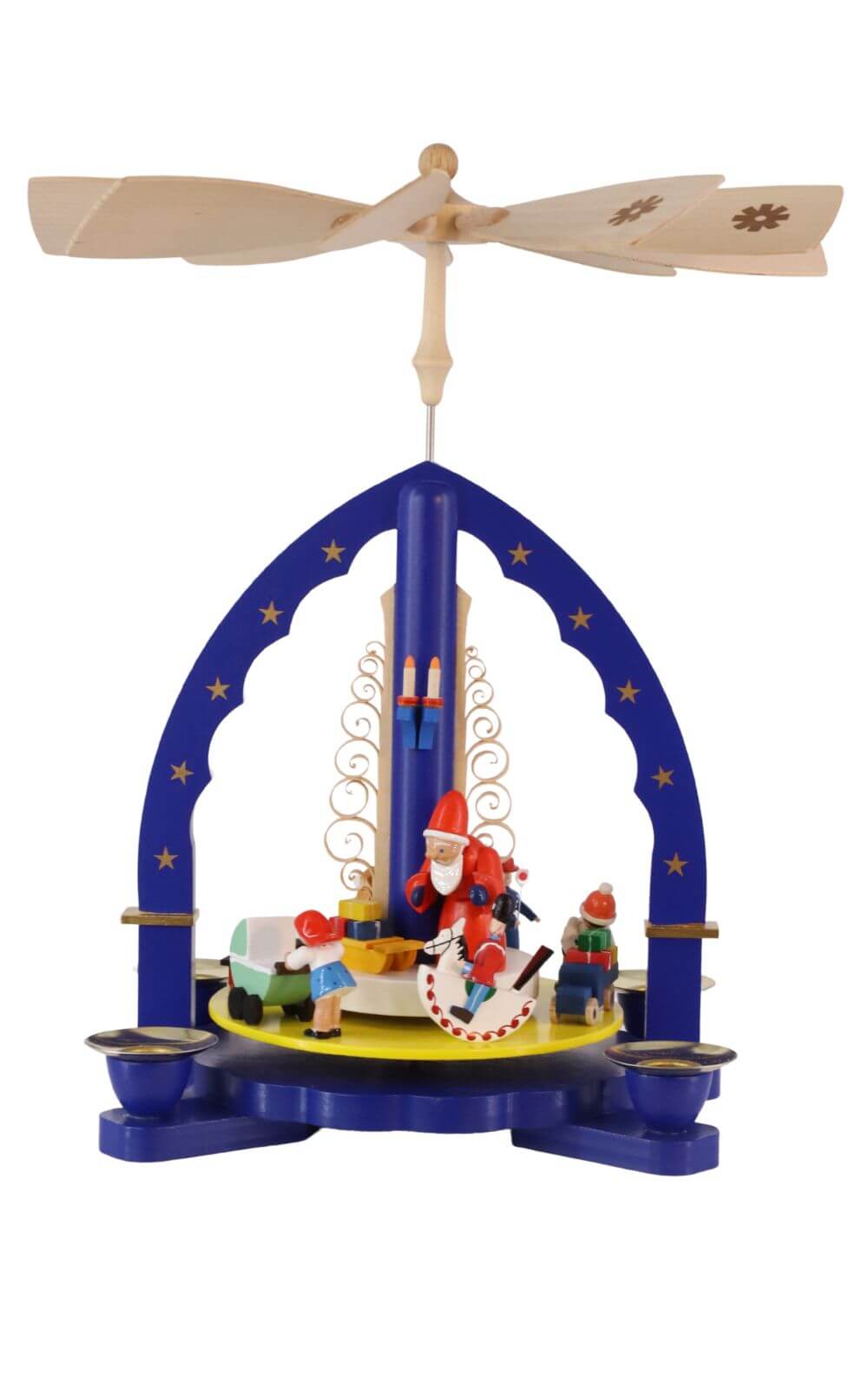 Pyramide Weihnachtsbescherung, blau, 27 cm von Richard Glässer