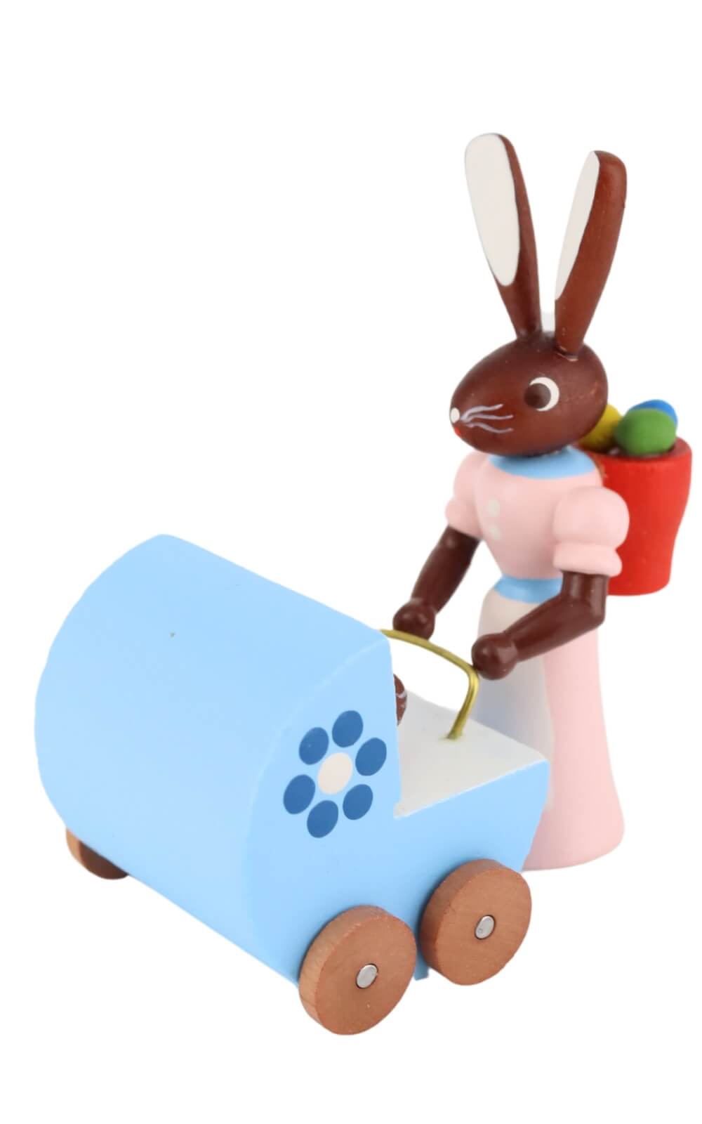 Osterhase Hasenmutter mit blauem Zwillingswagen von Stephan Kaden_2