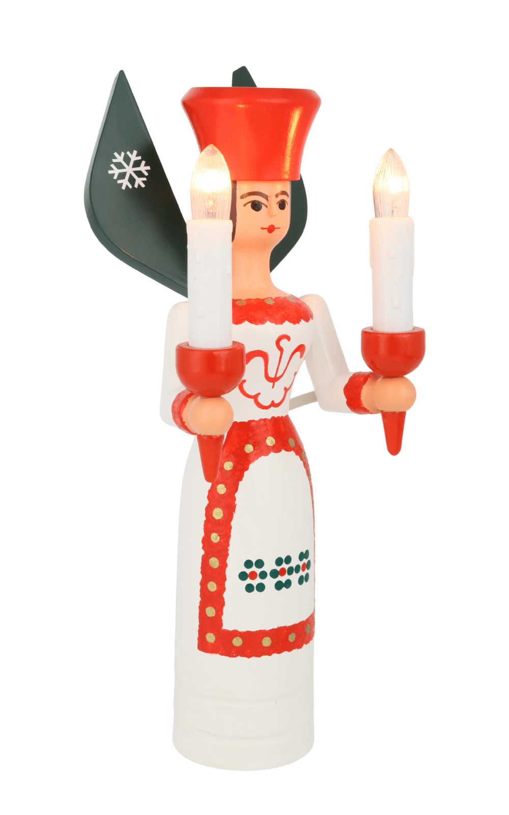 Weihnachtsengel farbig, 26 cm, elektrisch beleuchtet von SEIFFEN.COM