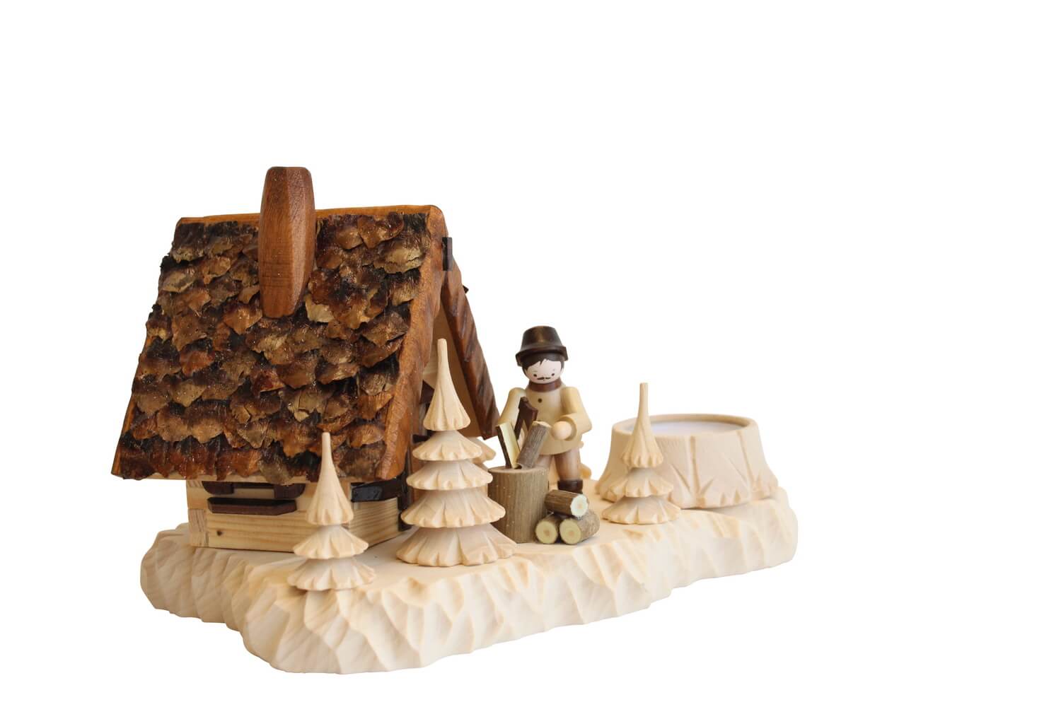 Räucherhaus Wildhüterhütte mit Holzhacker und Teelicht von A. Lahl_Bild1