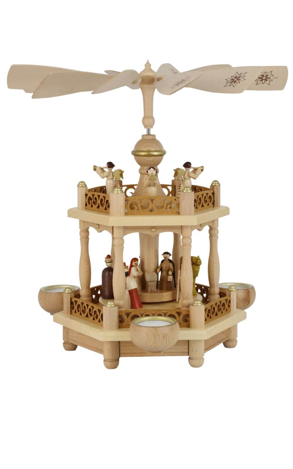 Weihnachtspyramide für Teelichte Heilige Familie, 1 - stöckig, 35 cm von Richard Glässer_1