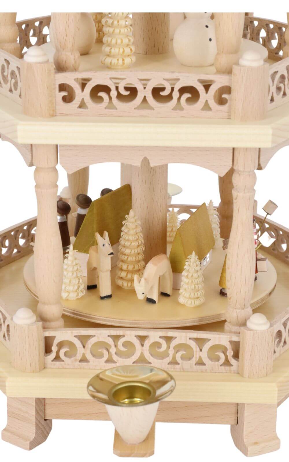 Weihnachtspyramide mit Wintermotiv, 3 - stöckig, 54 cm von Richard Glässer_4
