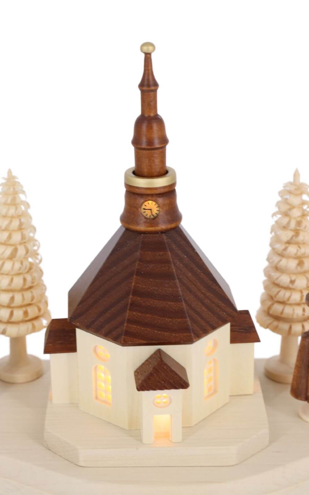 Sockel Seiffener Dorf und Kurrende, beleuchtet, 36 cm von SEIFFEN.COM_4