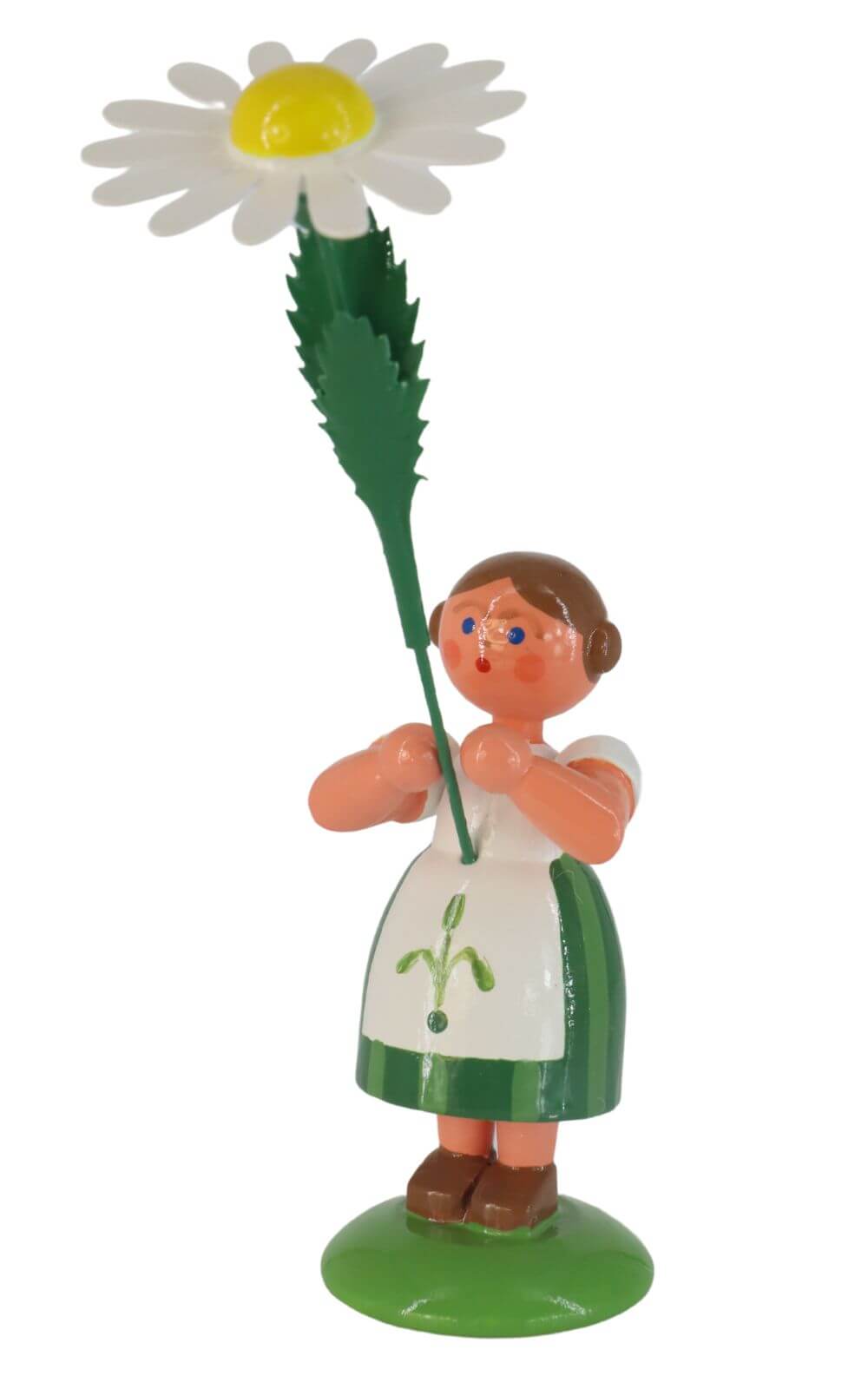 Miniatur Blumenmädchen mit Margerite, 12 cm von HODREWA Legler