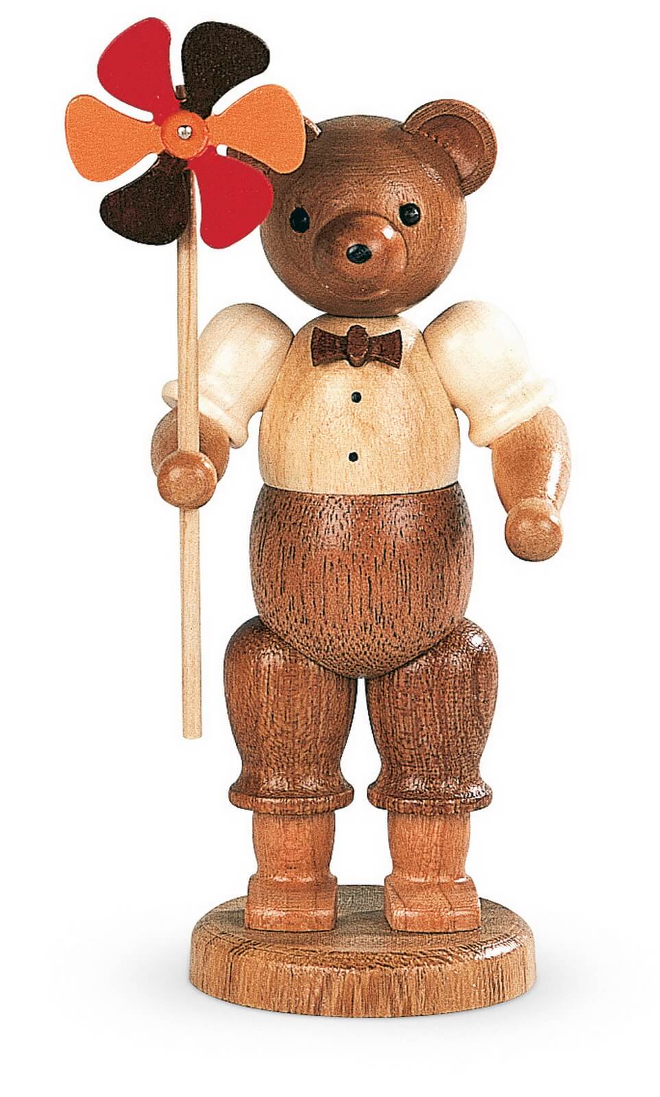 Miniatur Teddy - Junge mit Windrad, natur von Müller Kleinkunst