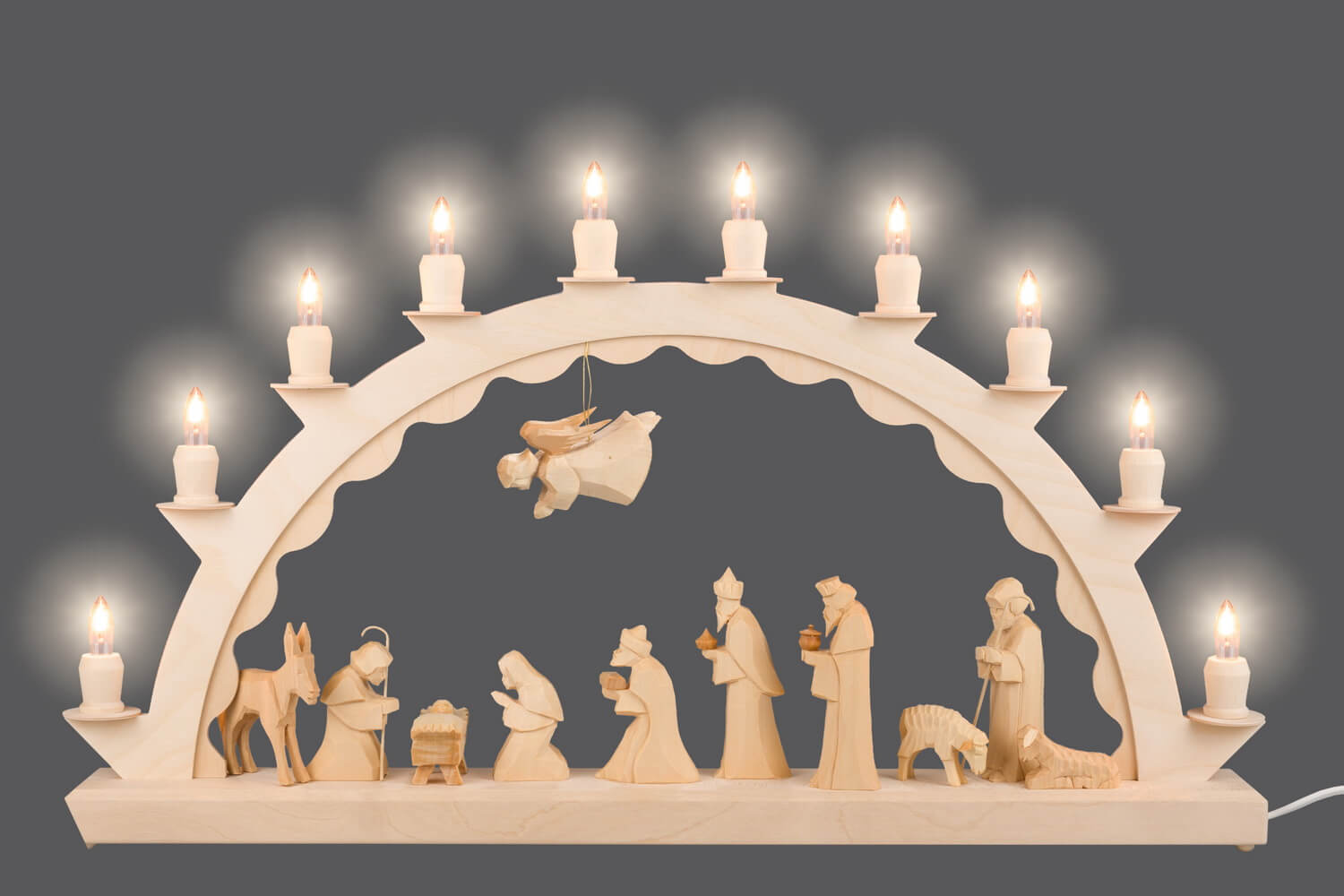 LED Schwibbogen mit geschnitzter Heiliger Familie von SEIFFEN.COM_3