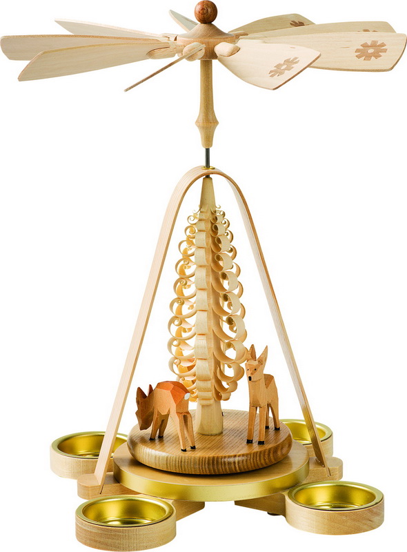 Teelichtpyramide mit Rehen, 28 cm von Richard Glässer-Bild1