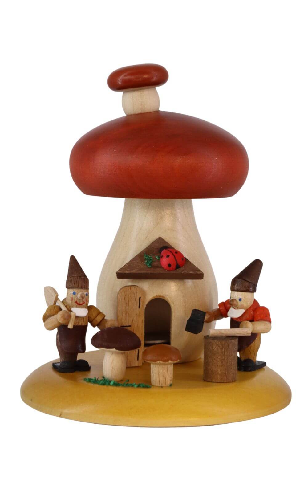 Räuchermännchen Pilz mit Zwergen, 13 cm von Richard Glässer