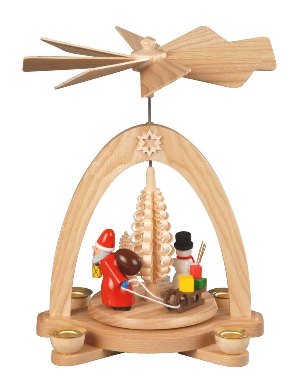 Weihnachtspyramide Bescherung, natur, 20 cm von Albin Preißler