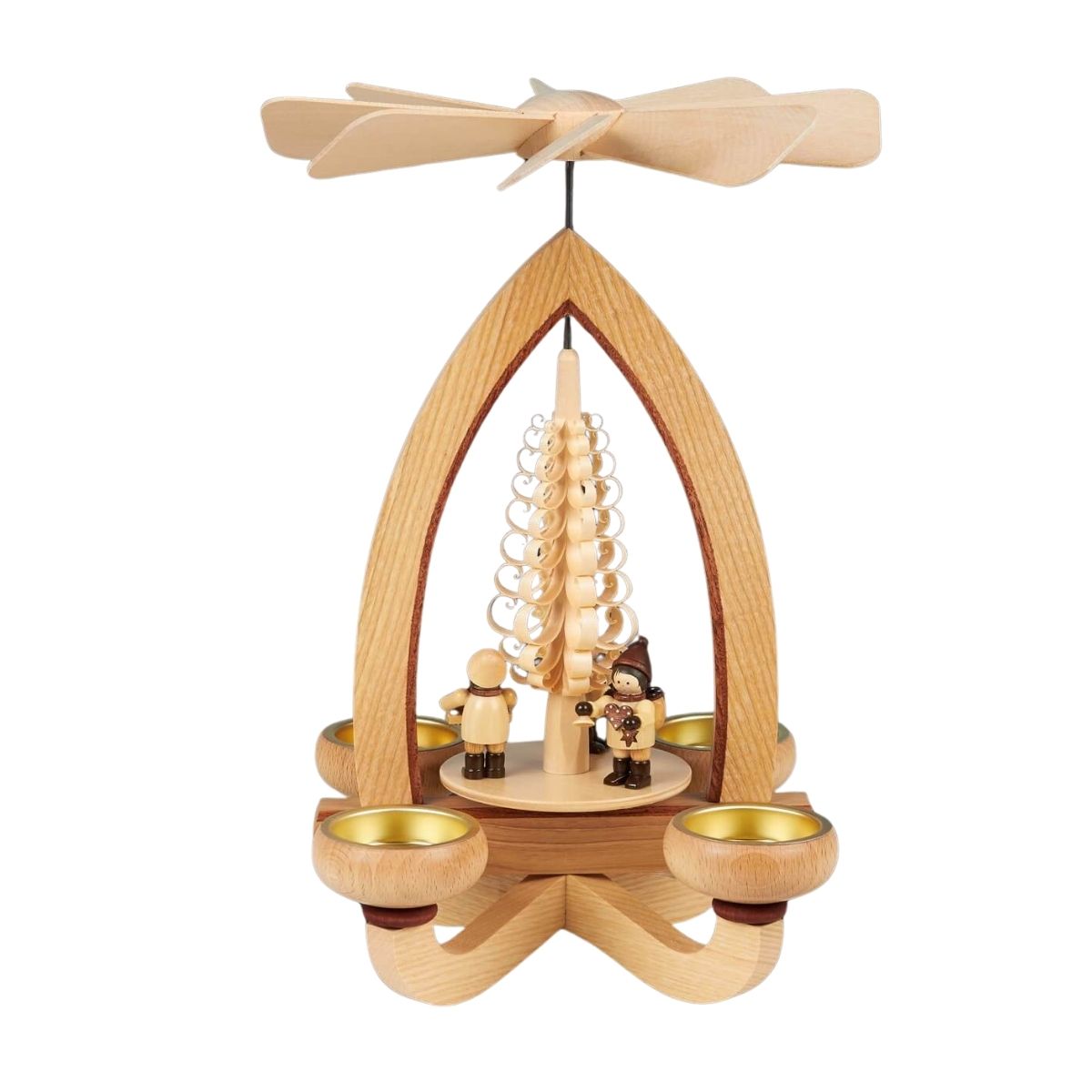 Weihnachtspyramide Striezelkinder für Teelichter, 28 cm von Heinz Lorenz