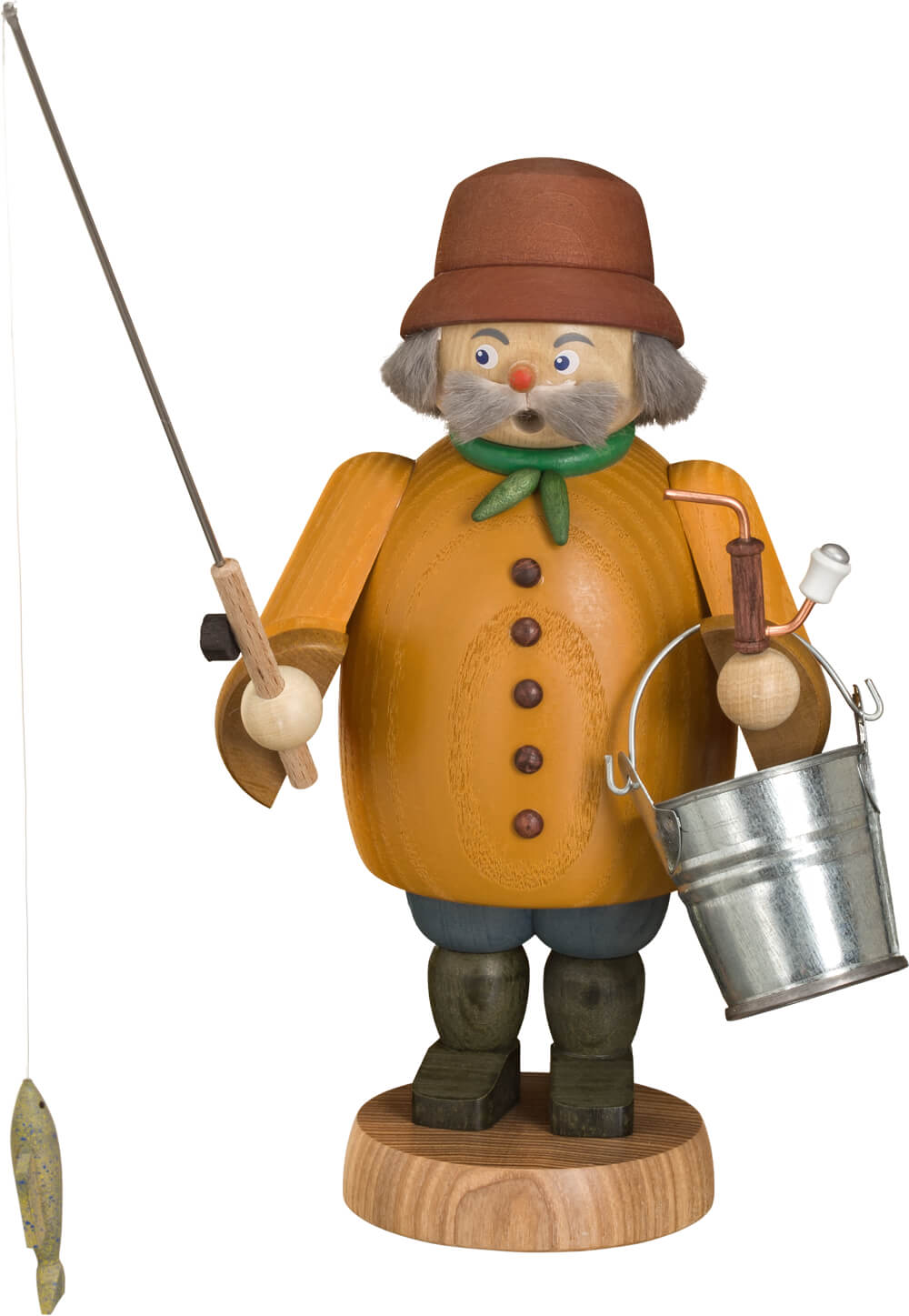 Räuchermännchen Angler, 22 cm von Seiffener Volkskunst eG