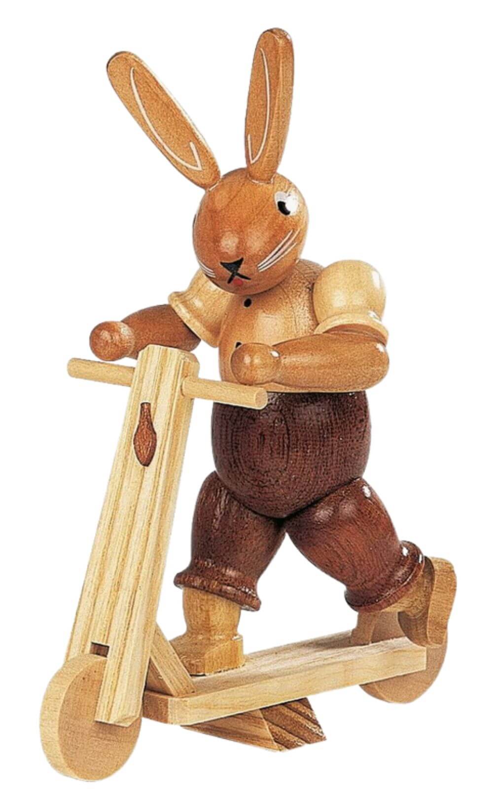 Osterhase auf Roller, natur, 11 cm von Müller Kleinkunst