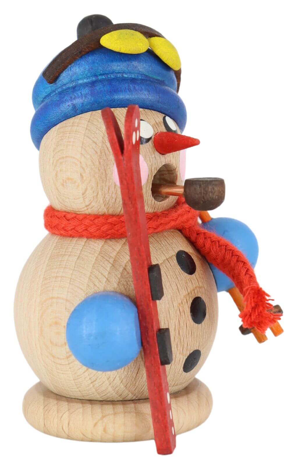 Räuchermännchen Schneemann mit Ski, natur von Gerd Hofmann_2