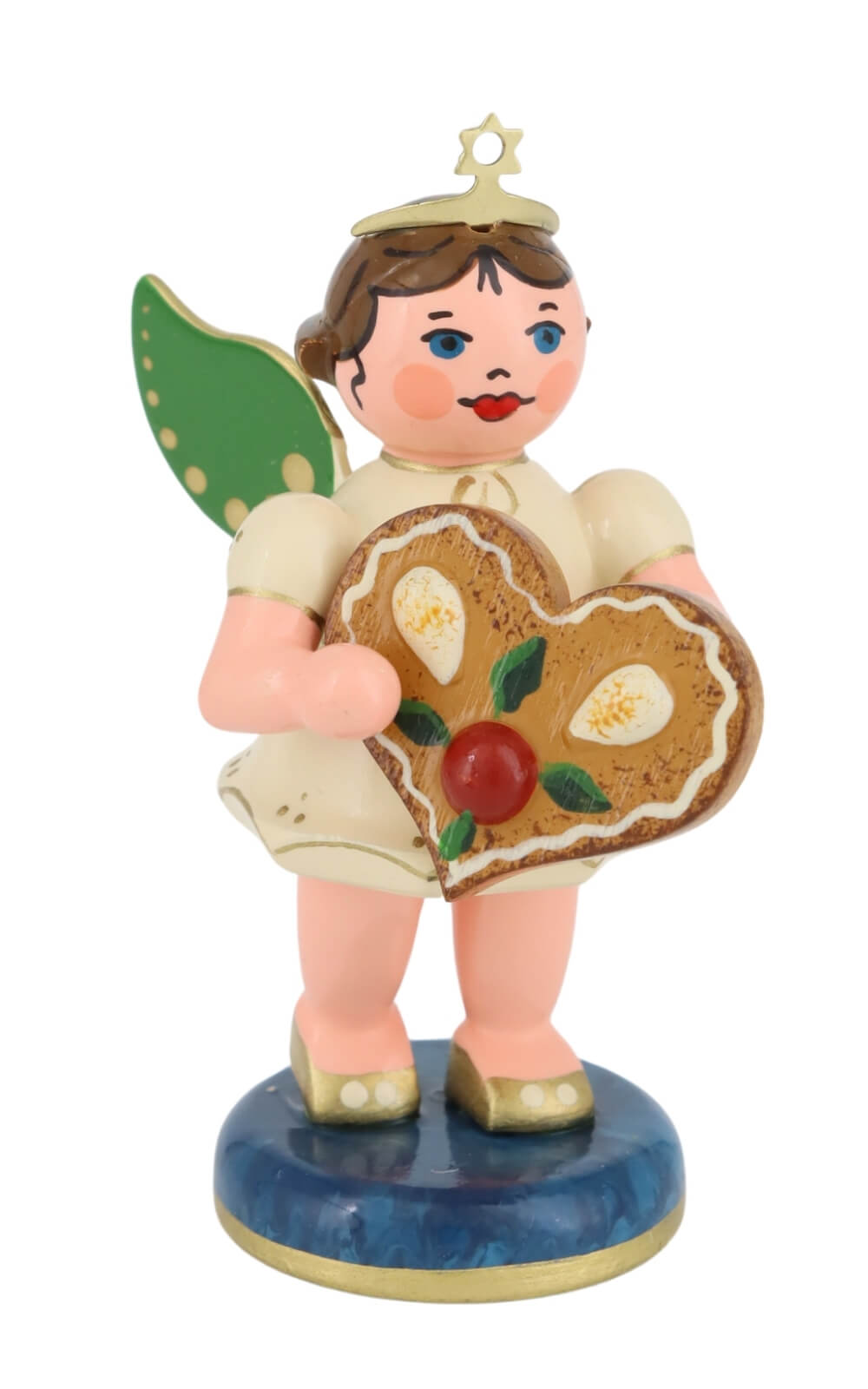 Miniatur Weihnachtsengel mit Pfefferkuchenherz, 7 cm von Hubrig Volkskunst_2