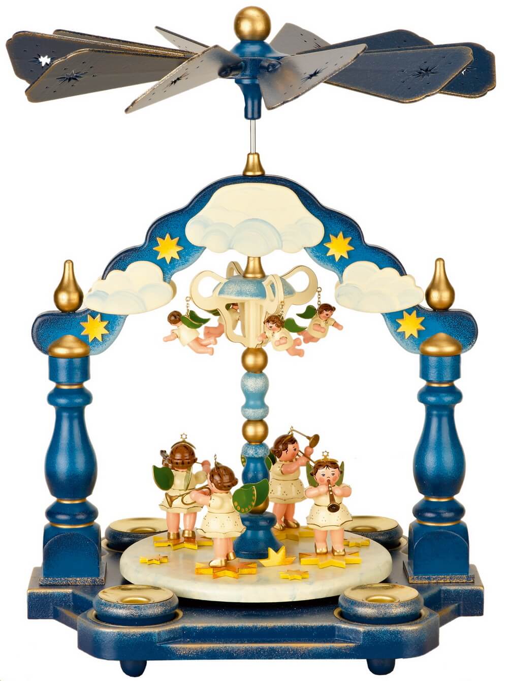 Weihnachtspyramide mit Engelorchester 35 cm, farbig von Hubrig Volkskunst