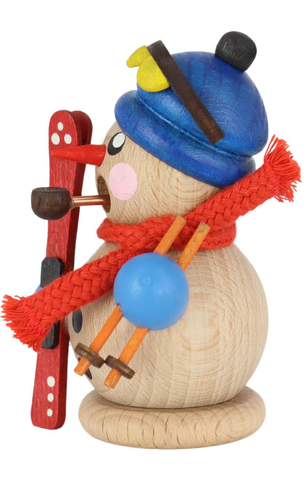 Räuchermännchen Schneemann mit Ski, natur von Gerd Hofmann_3