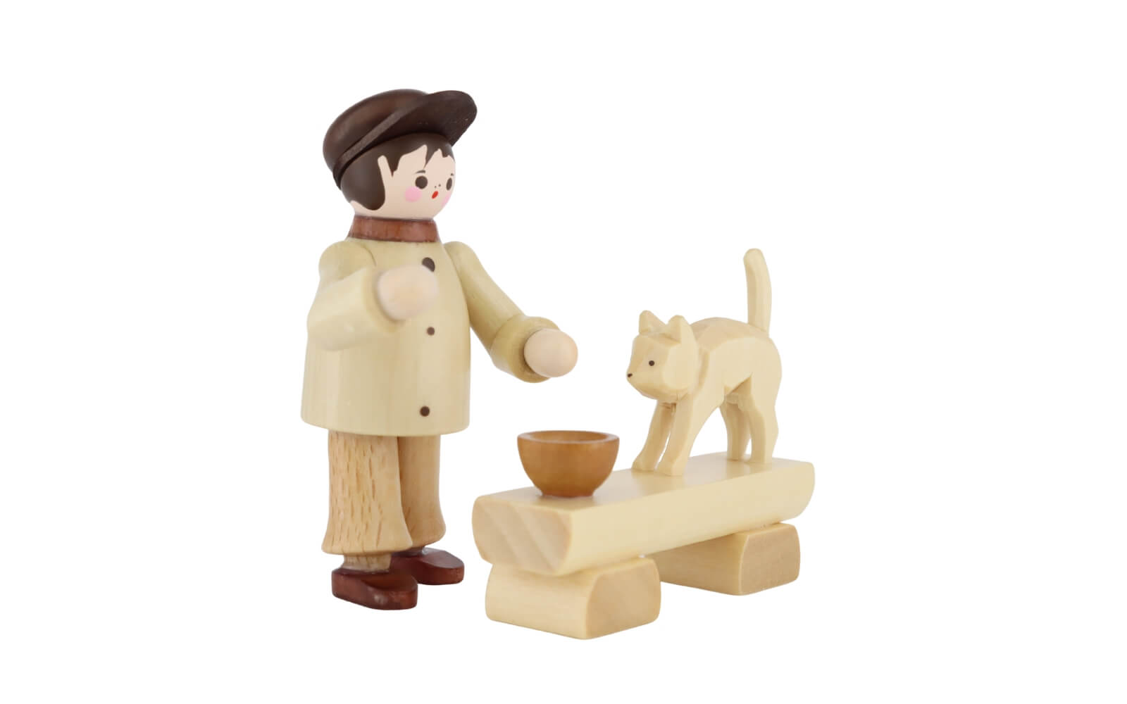 Junge füttert Katze, natur, 6 cm von Romy Thiel_1