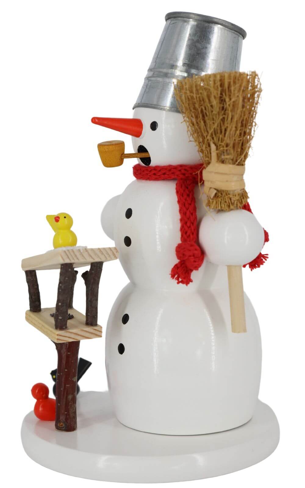 Räuchermännchen Schneemann mit Vogelhaus, farbig, 18 cm von Ralf Zenker_3
