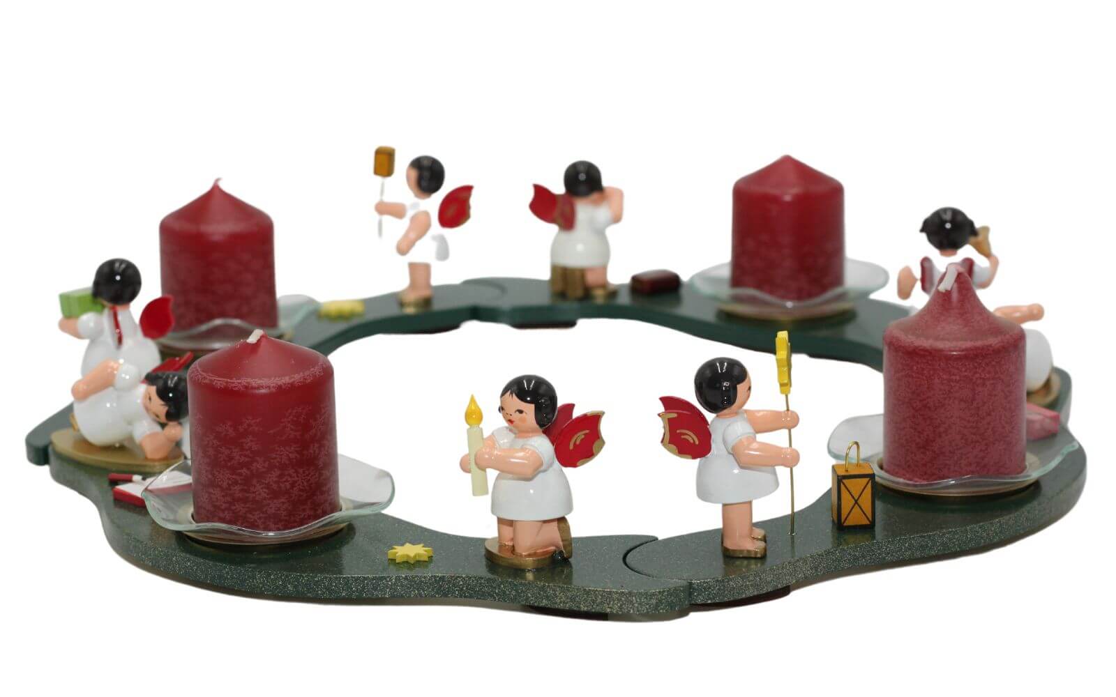 Adventskranz mit 8 Weihnachtsengel, grün von Figurenland Uhlig GmbH_Bild1