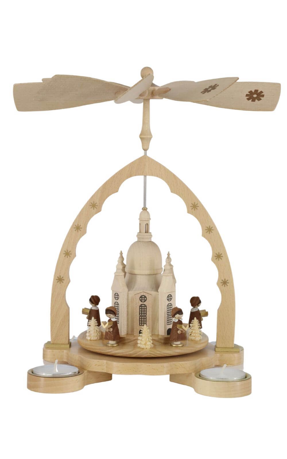 Weihnachtspyramide Dresdner Frauenkirche mit Kurrende, 27 cm von Richard Glässer_2