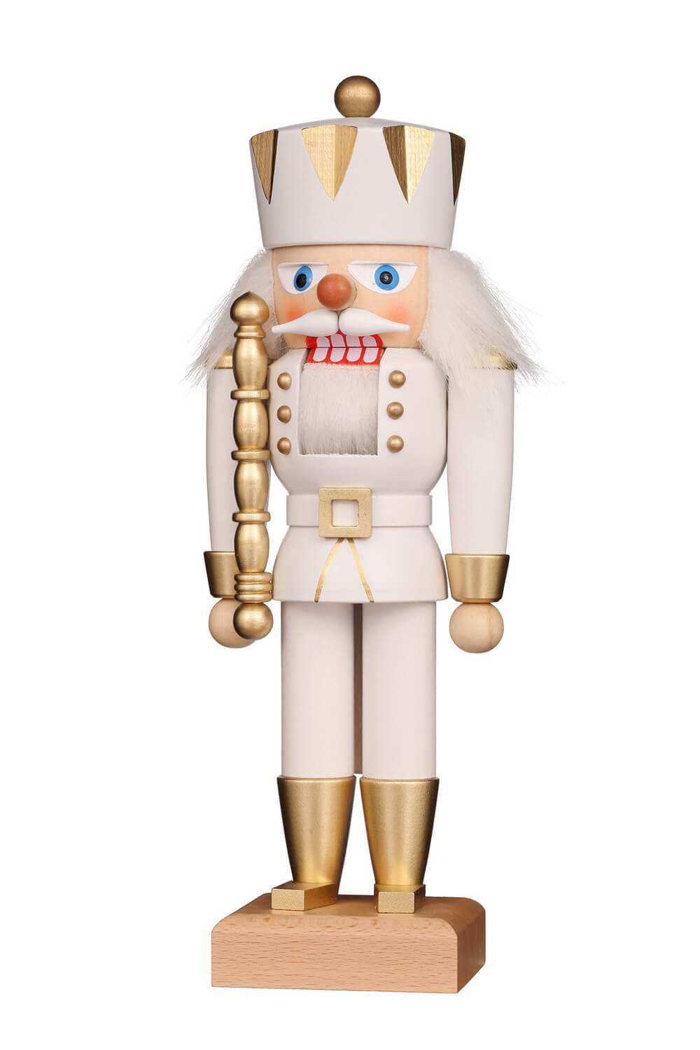 Nussknacker König weiss/gold, 27 cm von Christian Ulbricht