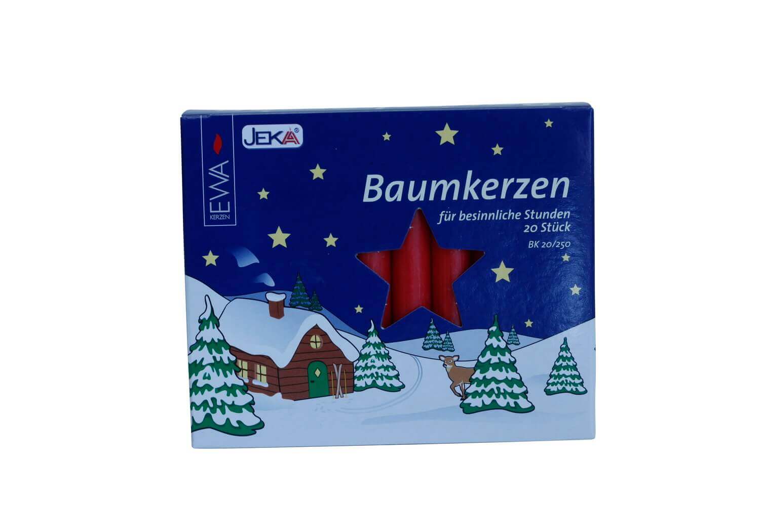EWA Baumkerzen 20 Stück, rot von Ebersbacher Kerzenfabrik