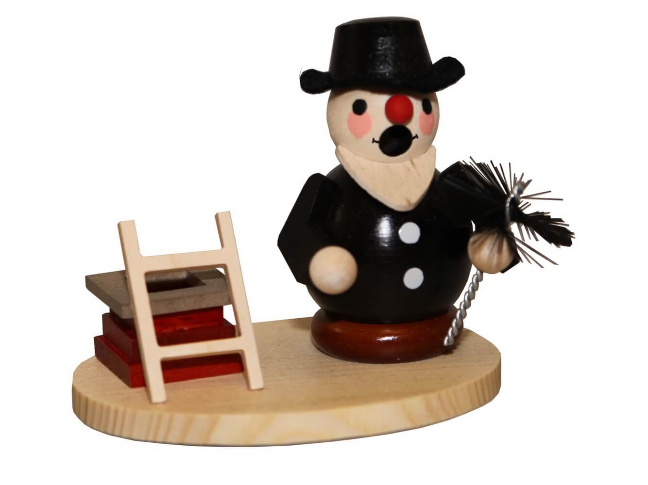 Räuchermännchen Schornsteinfeger mit Leiter, 8 cm von Ralf Zenker