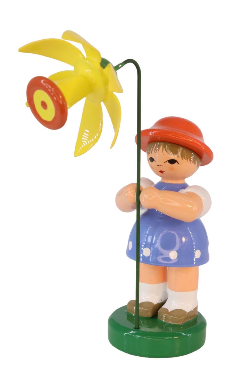 Blumenmädchen Sindy mit gelber Blume, 9 cm von Figurenland Uhlig GmbH