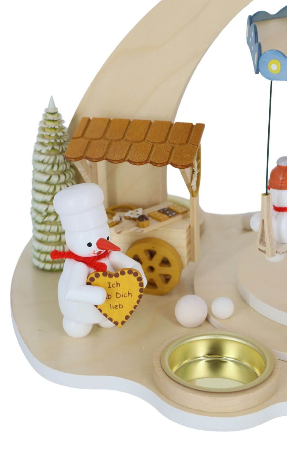 Weihnachtspyramide mit Schneemännern - Karussell, 28 cm von Volker Zenker_4