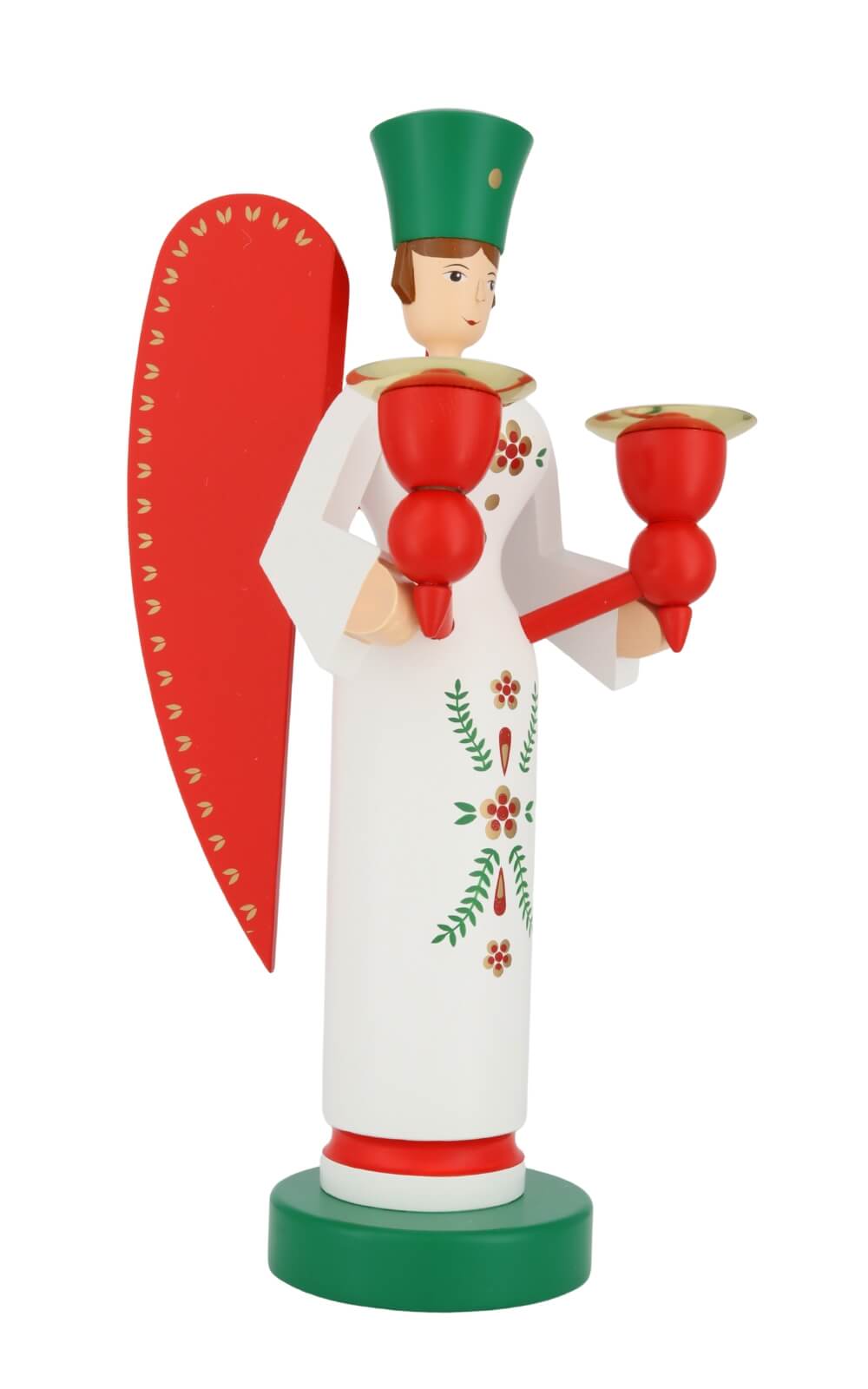 Engel und Bergmann für Wachskerzen, 26 cm, farbig von Richard Glässer_6