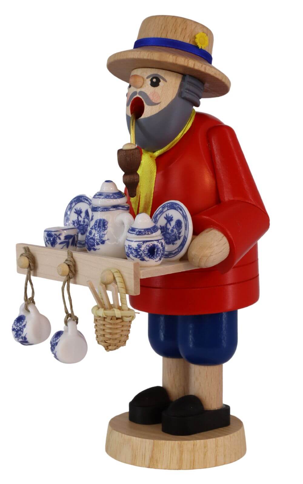 Räuchermännchen Porzellanhändler, 18 cm, farbig von Richard Glässer_2