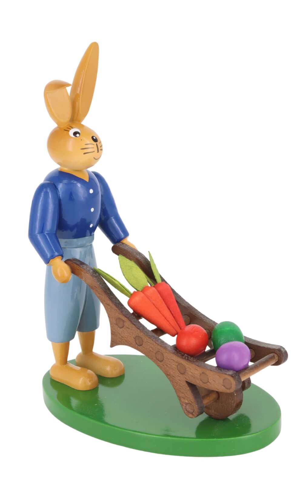 Osterhase mit Karre, 12 cm von Holzkunst Gahlenz