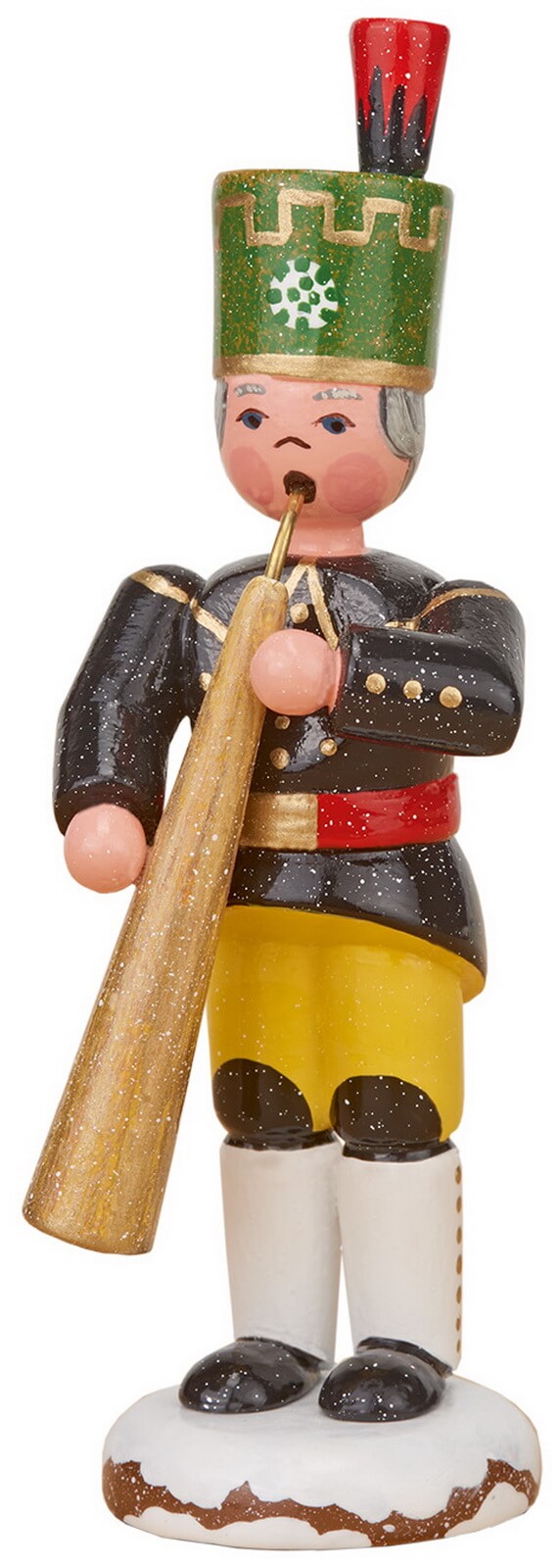 Miniatur Winterkind Bergmann mit Russischem Horn von Hubrig Volkskunst