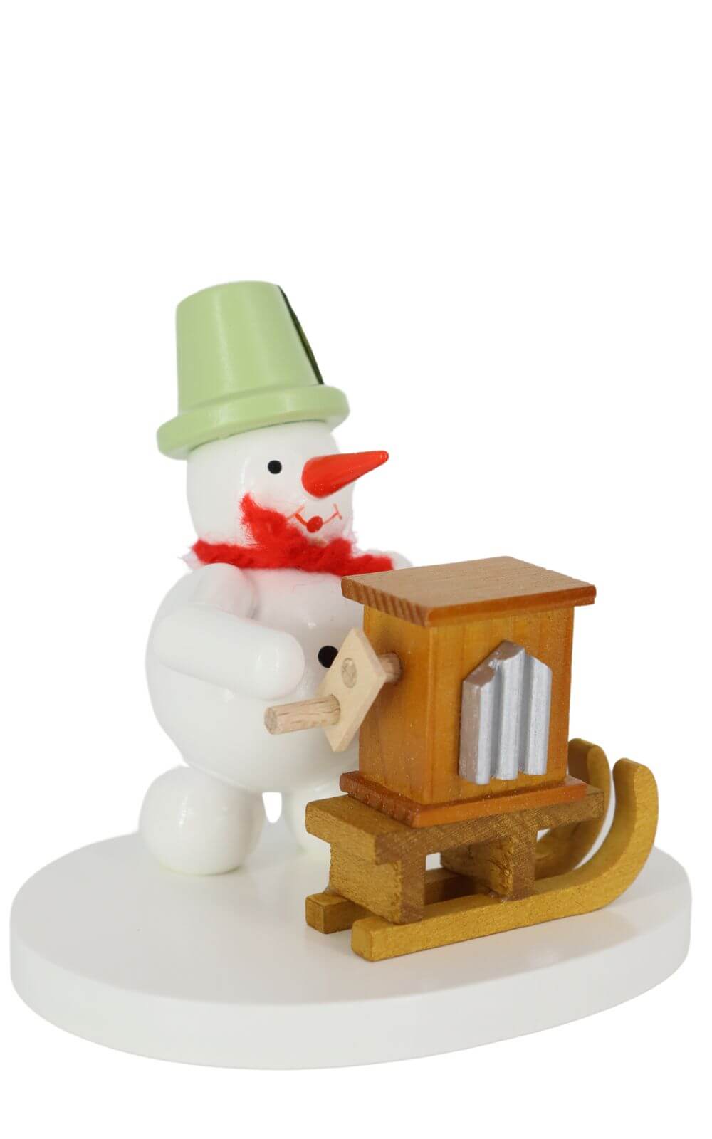 Miniatur Schneemann Drehorgelspieler, farbig, 8 cm von Ralf Zenker