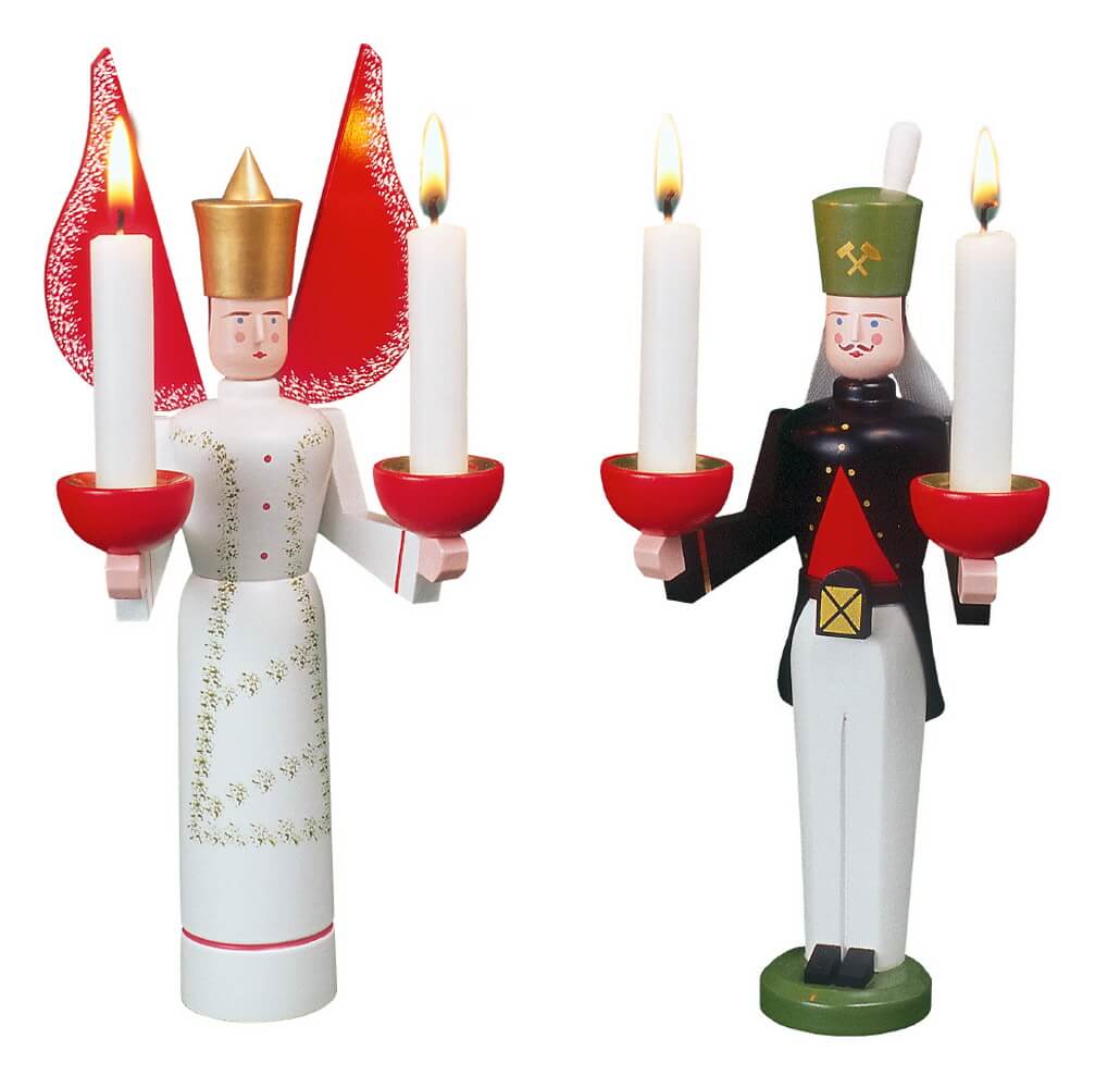 Bergmann und Engel mit getupftem Kleid von Eckert