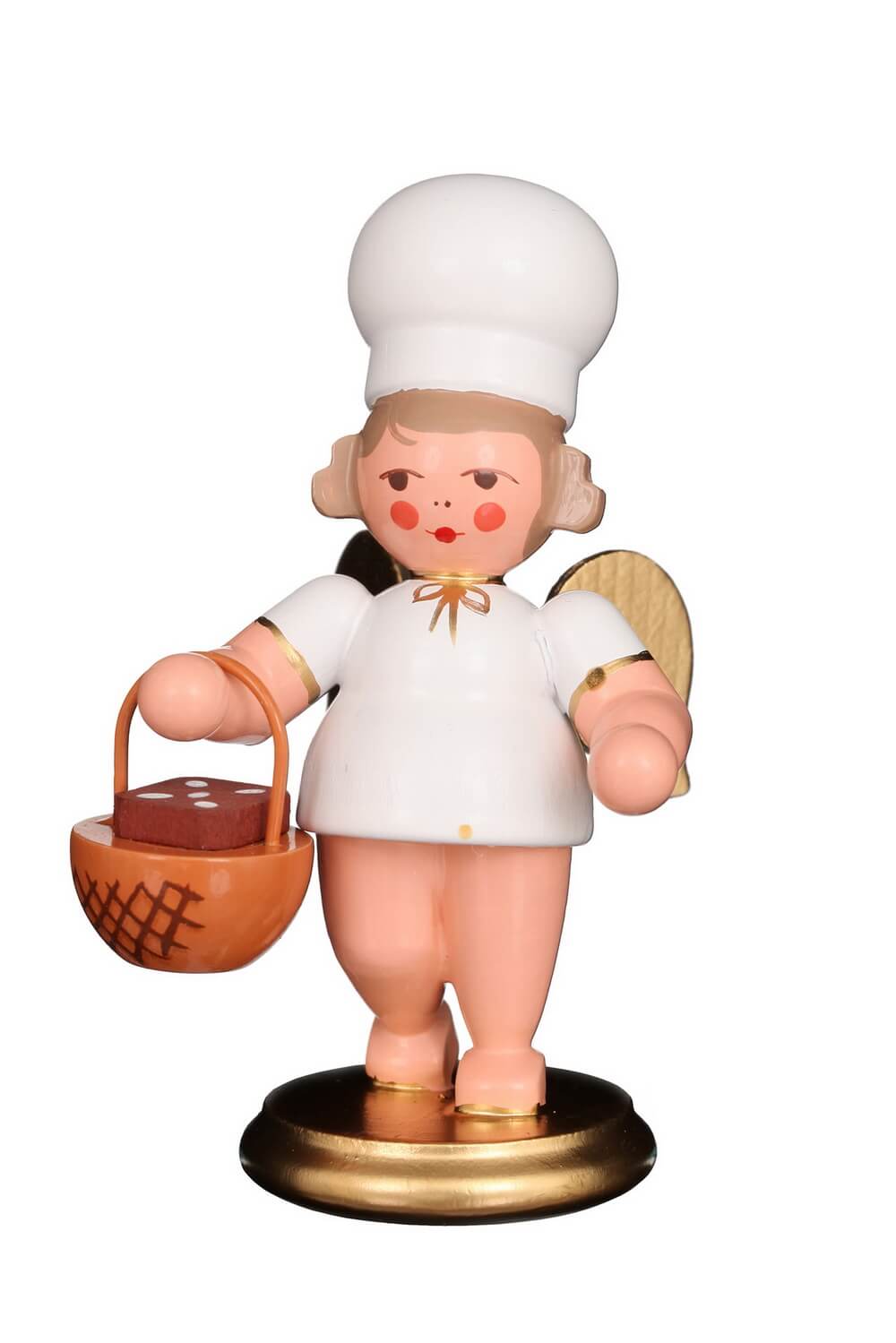 Weihnachtsengel - Bäckerengel mit Körbchen, 8 cm, farbig von Christian Ulbricht