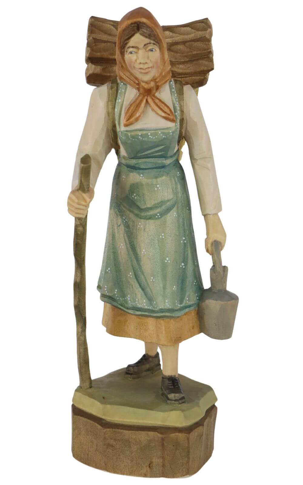 Waldfrau, geschnitzt, 12 cm, farbig von Schnitzkunst aus dem Erzgebirge
