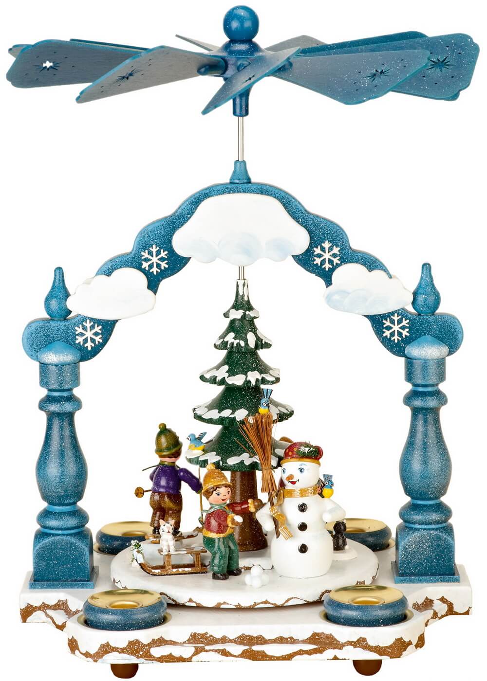 Weihnachtspyramide mit Winterkinder von Hubrig Volkskunst