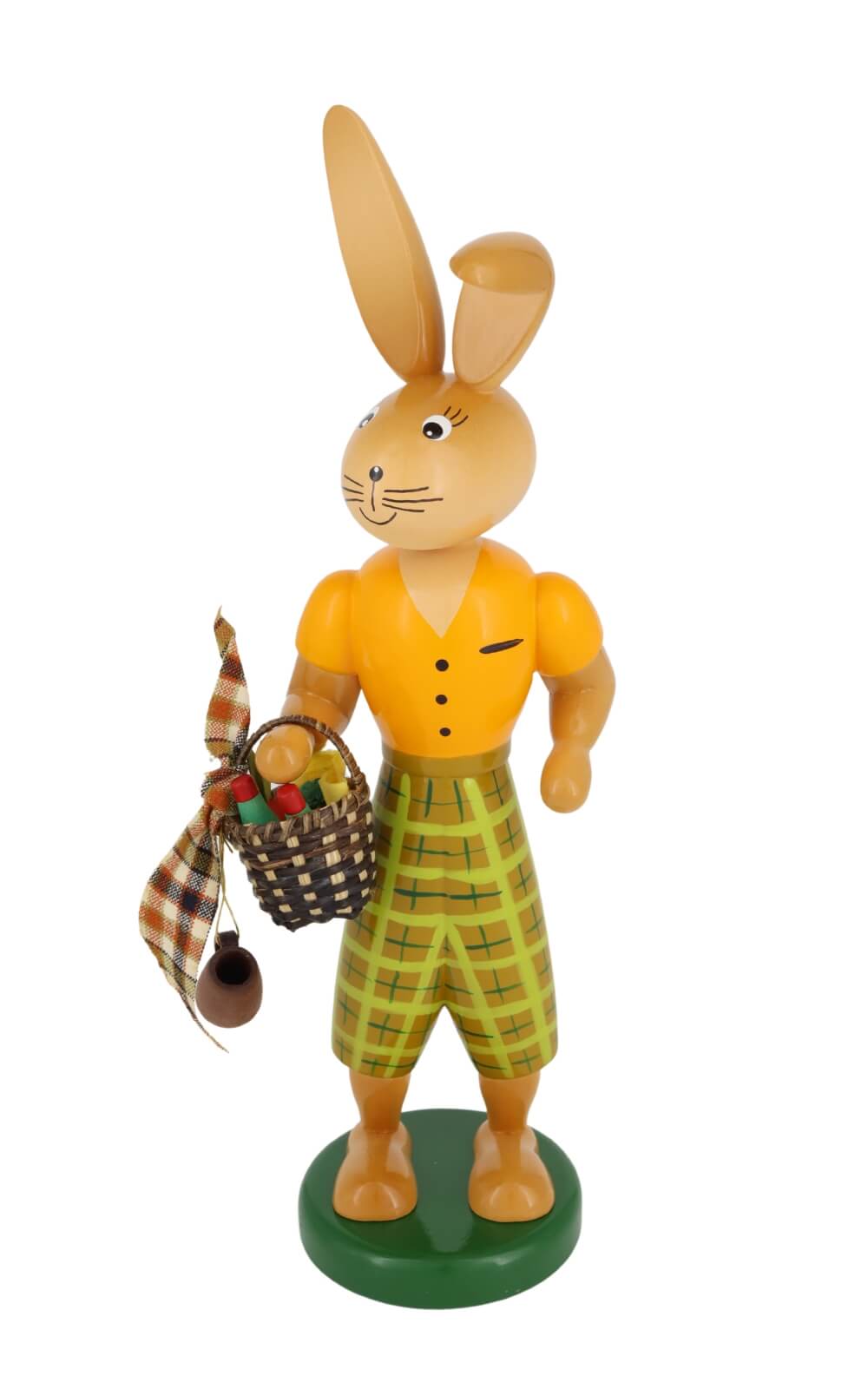 Osterhase mit Picknickkorb, 25 cm von Holzkunst Gahlenz_1