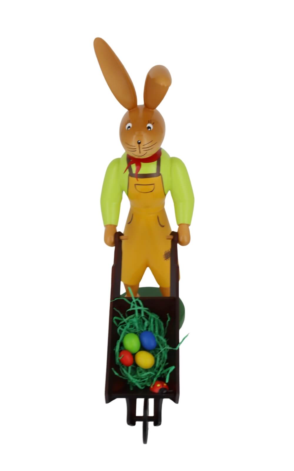 Osterhase mit Schubkarre, 25 cm von Holzkunst Gahlenz_2